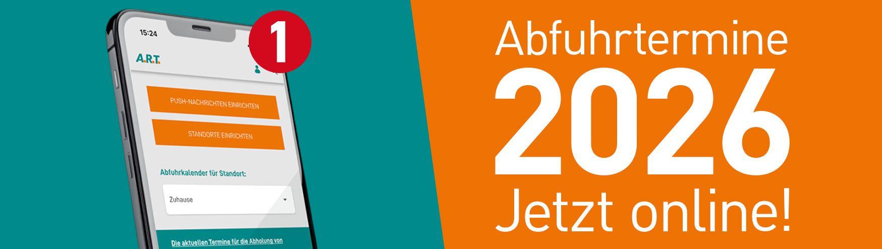 Foto1: Abfuhrtermine 2026 ab sofort verfügbar